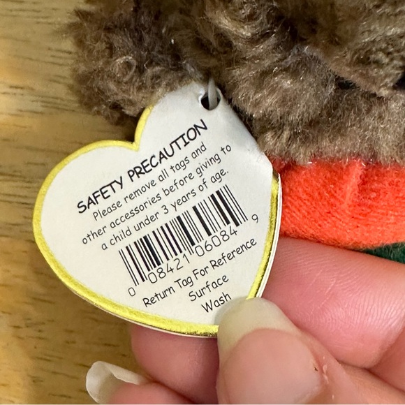 Ty Trick or Treat Peter pumpkin Halloween beanie baby plush bear 1993 - Picture 5 of 12
